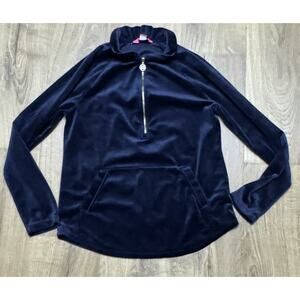 Lilly Pulitzer Top Women’s Small Skipper Velour Popover 1/2 Navy Pouch Pocket